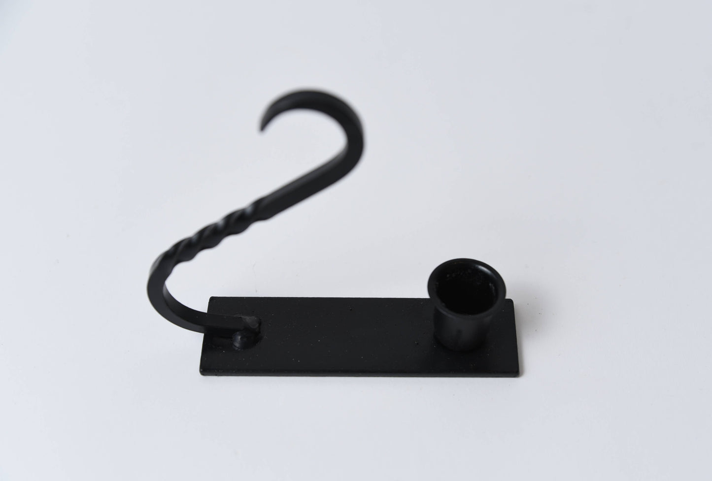 Iron Taper Holder with Curved Handle - Handmade