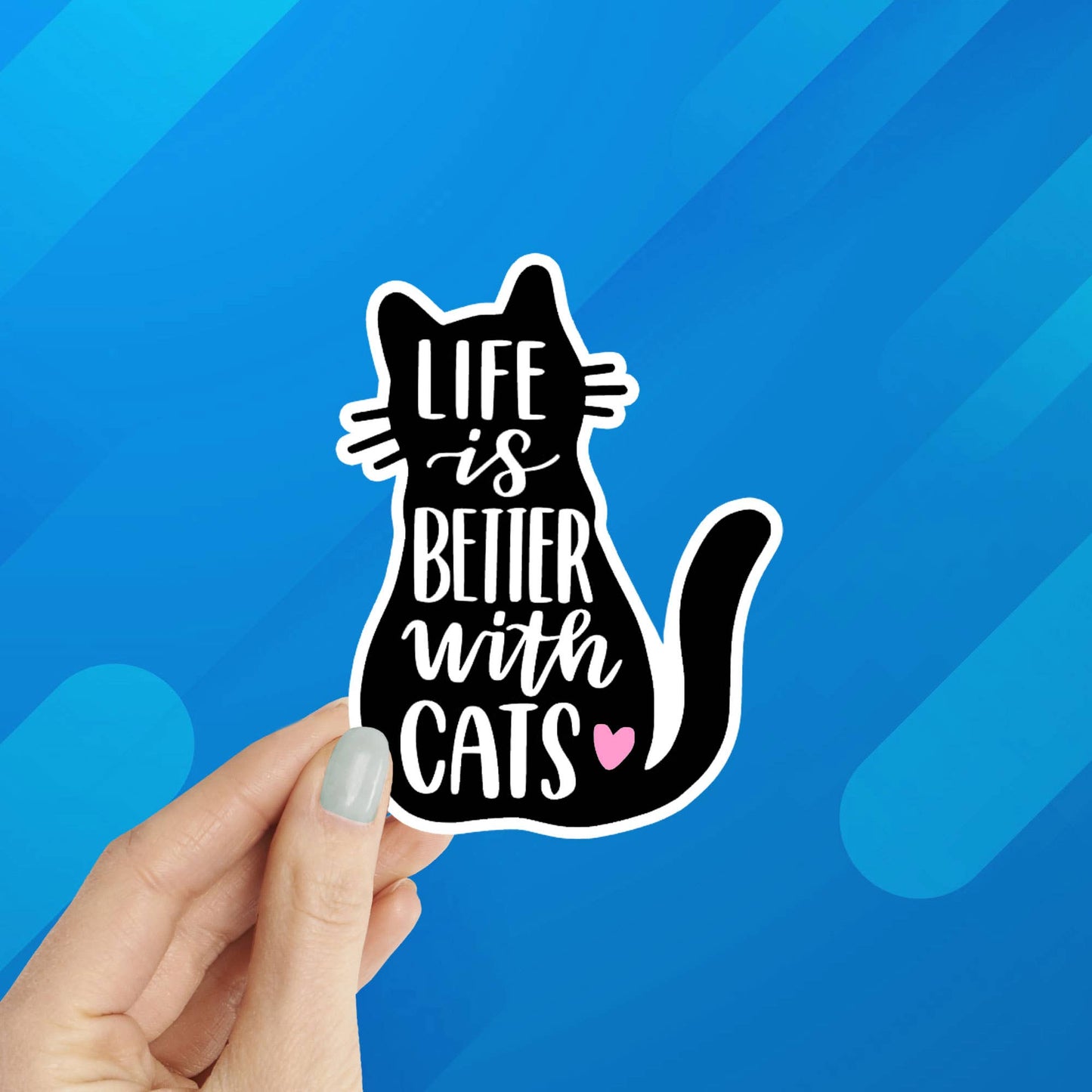 Life is Better with Cats Laptop Waterproof Vinyl Sticker