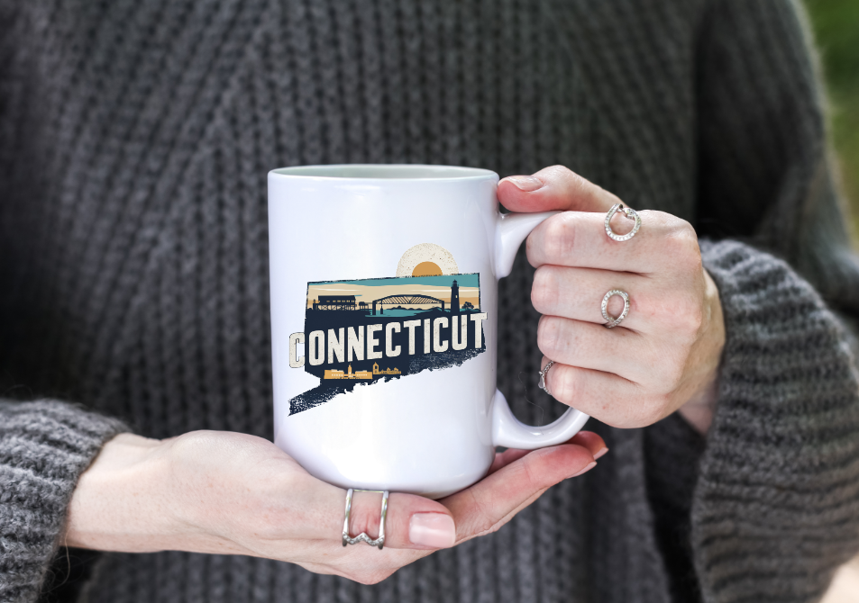 Connecticut Vintage Retro State 15oz Coffee Mug
