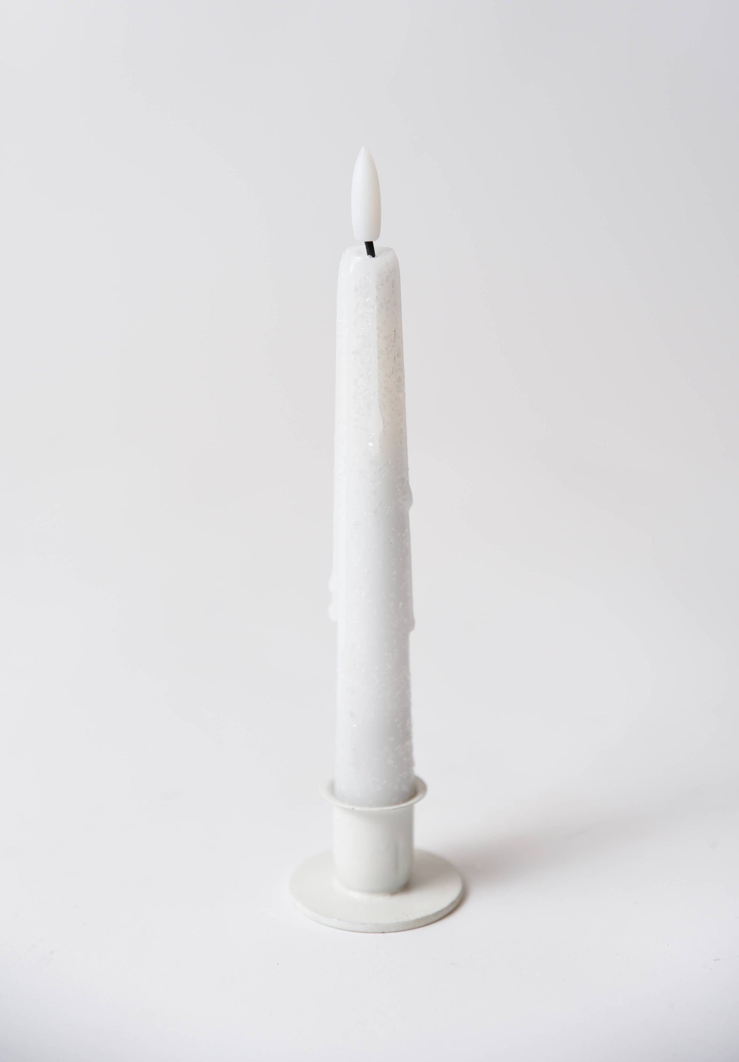White Iron Taper Holder