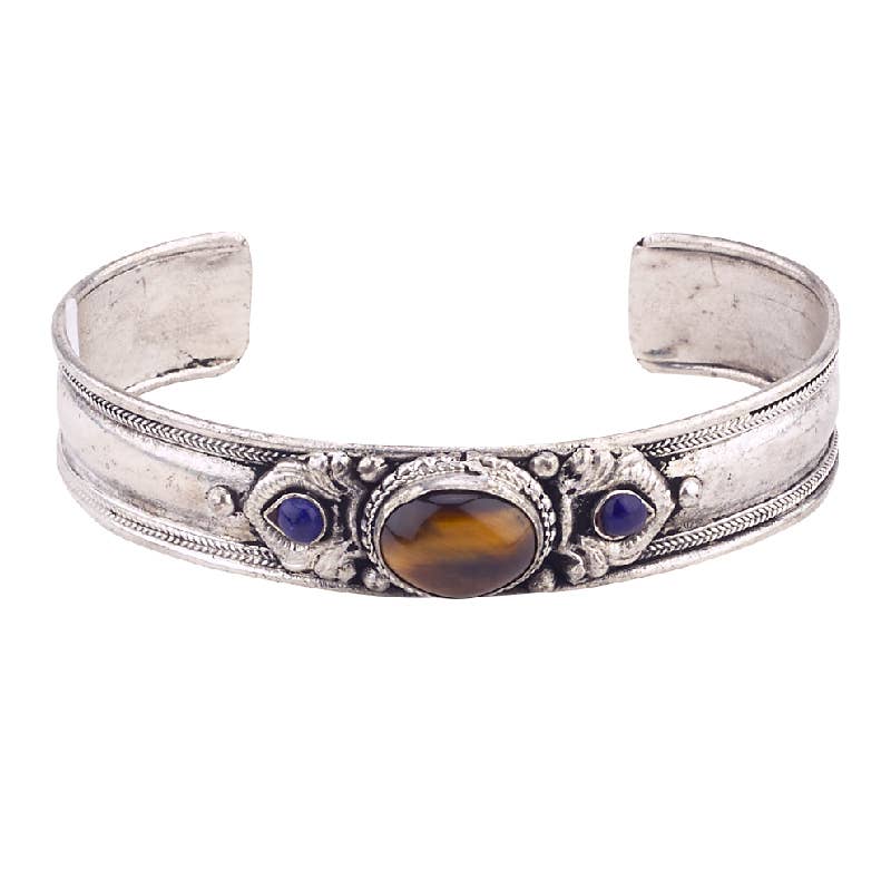 1/2" Tiger Eye/Lapis Cuff