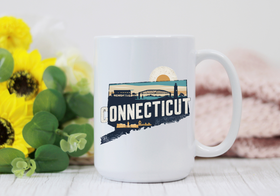 Connecticut Vintage Retro State 15oz Coffee Mug