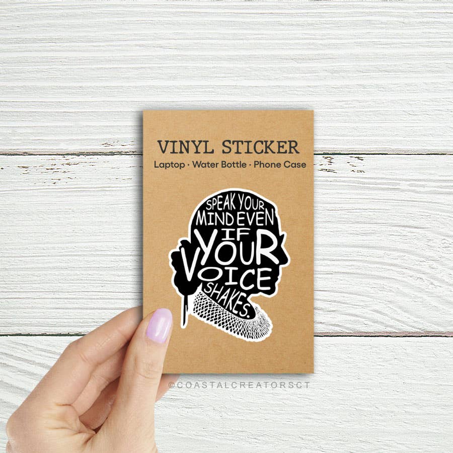 Ruth Bader Ginsburg Speak Your Mind Laptop Phone Sticker