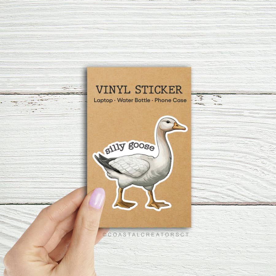 Silly Goose Waterproof Laptop Bottle Sticker