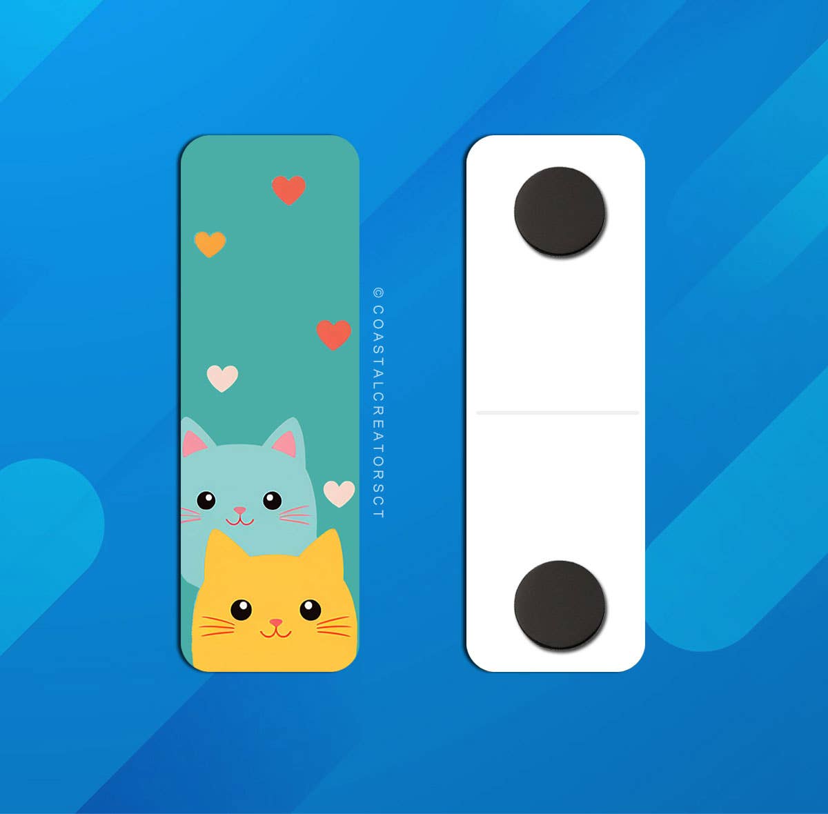 2-Pack Colorful Cats Magnetic Bookmarks