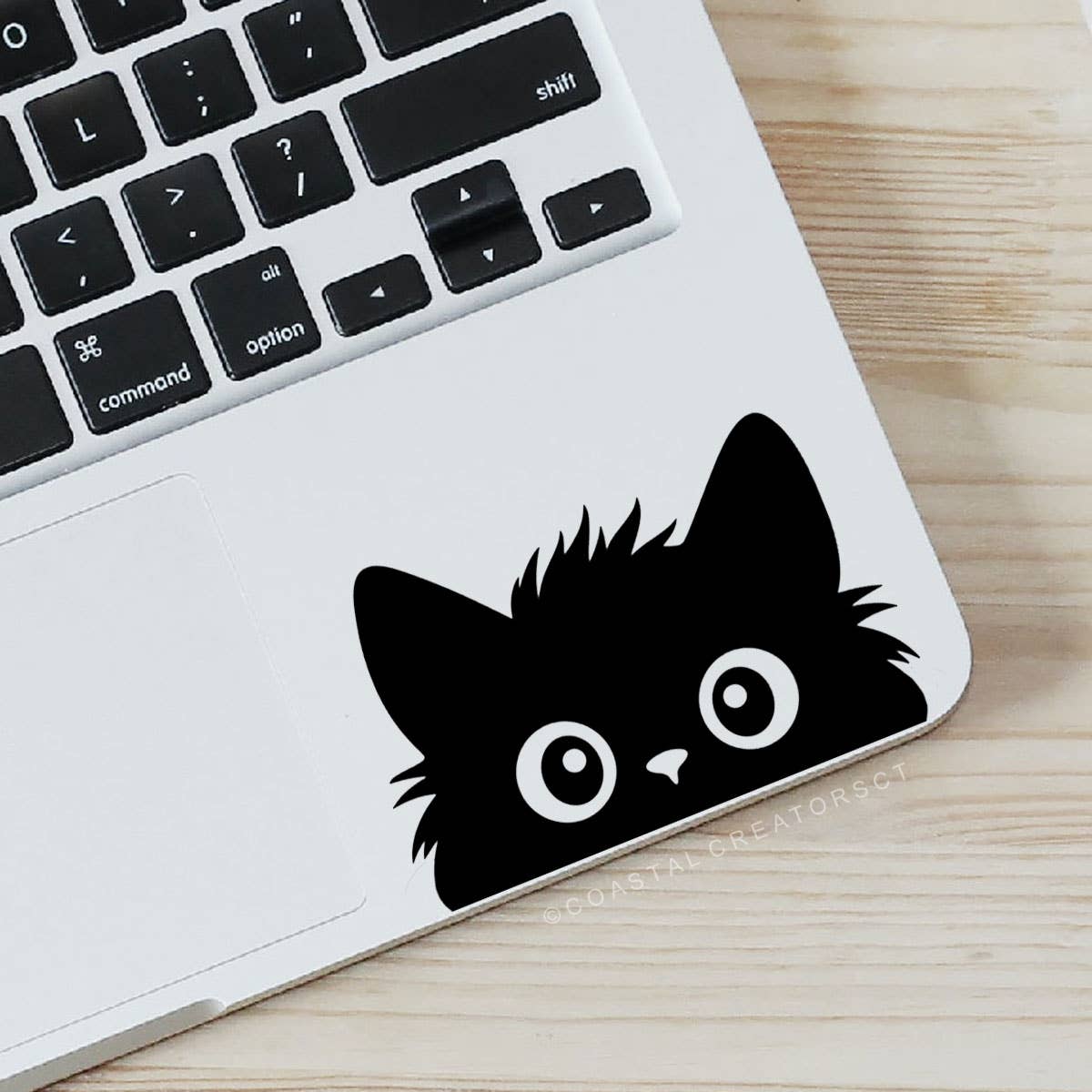 Peeking Cat Vinyl Laptop Sticker