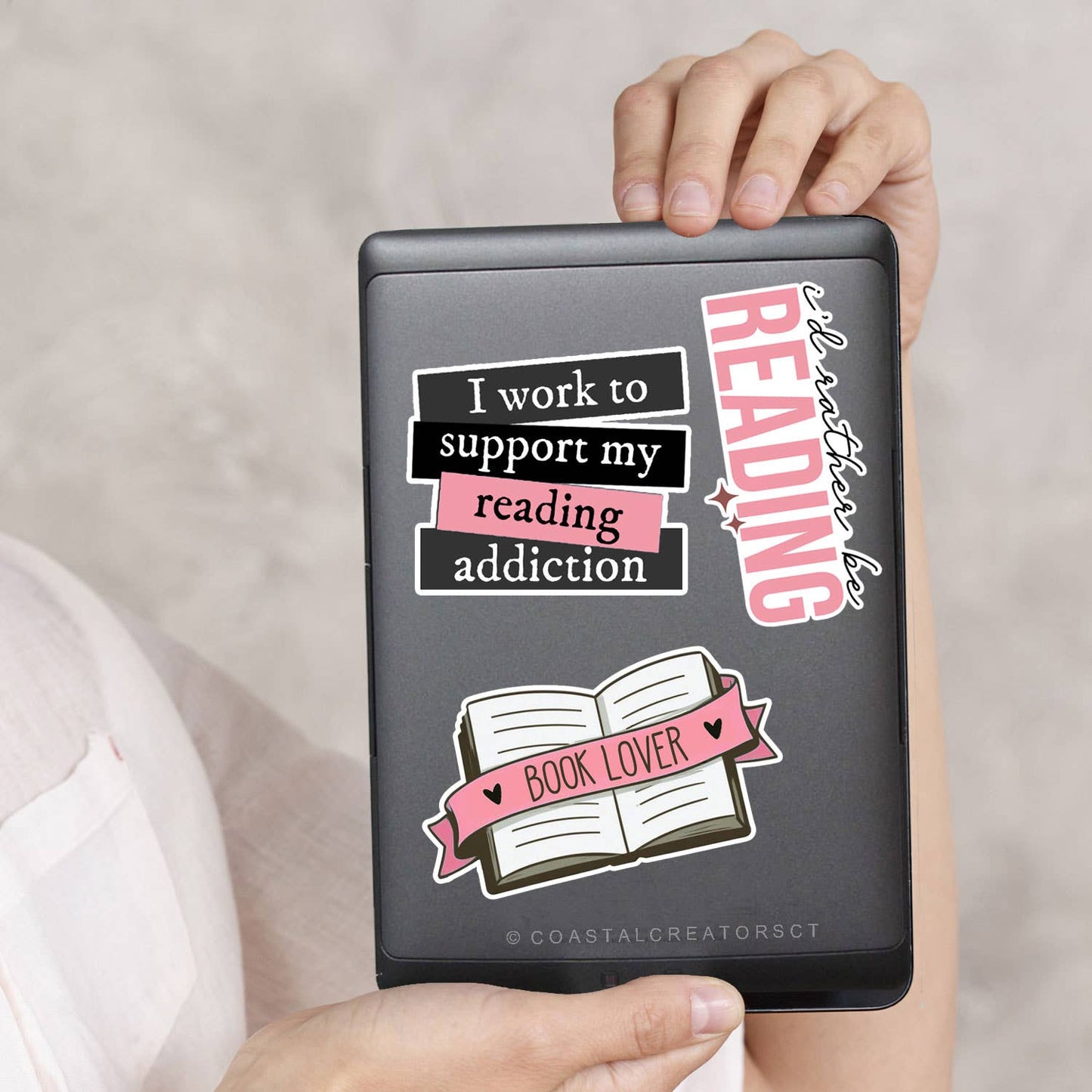 I Work to Support My Reading Addiction Book Laptop Sticker