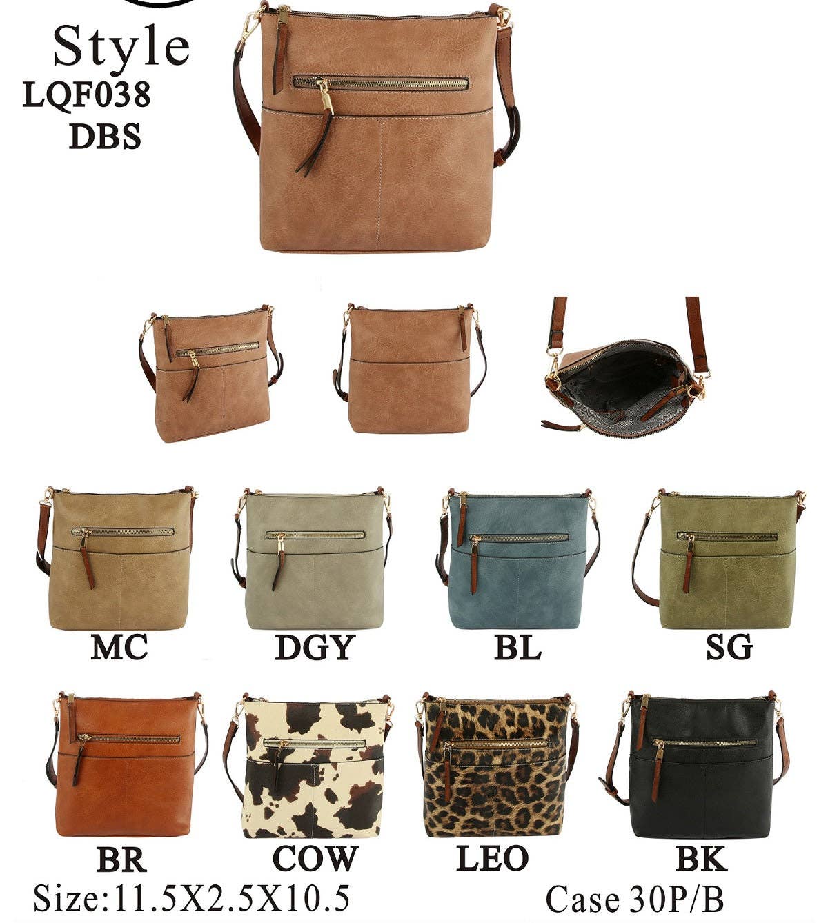Elina Zipper Crossbody Bag