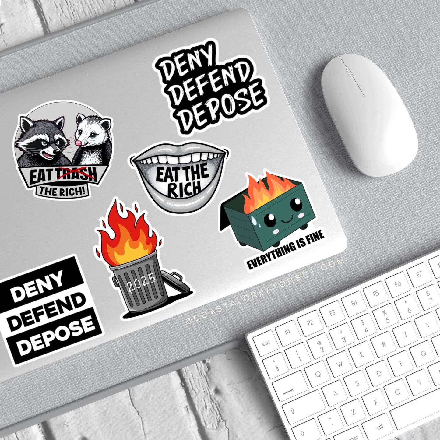 Everything is Fine Dumpster Fire Laptop Water Bottle Sticker