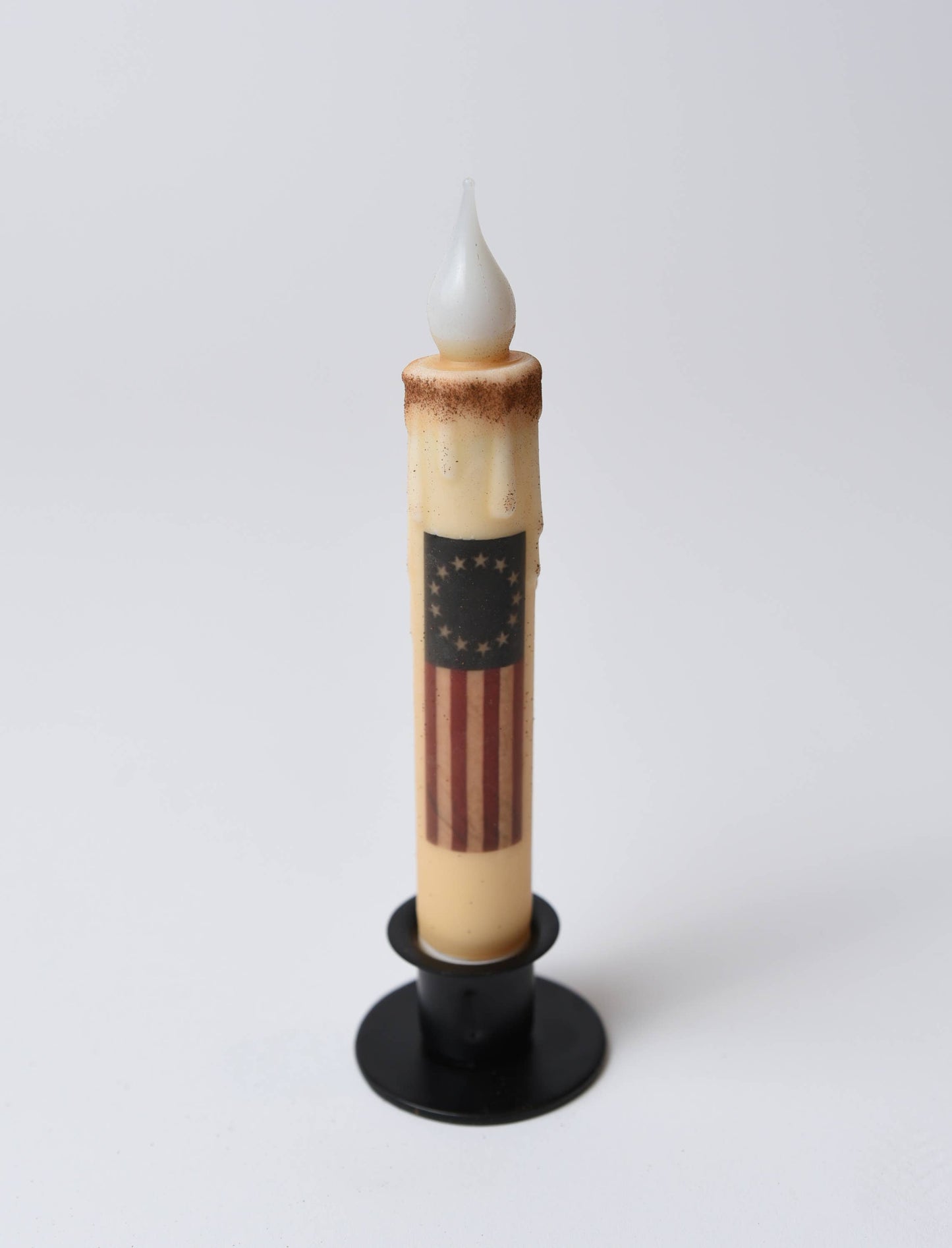 Betsy Ross Flag Battery Operated LED Timer Taper Candle