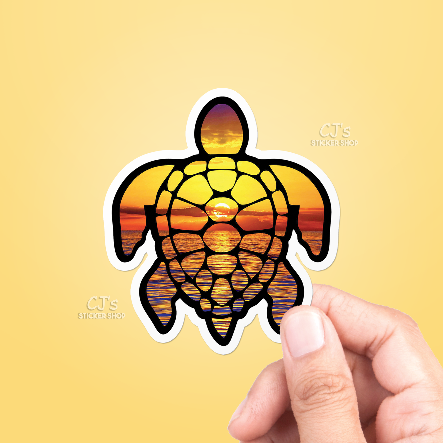 Sea Turtle Sunset Sticker Vinyl Decal