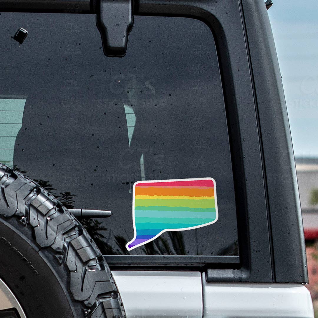 Connecticut Rainbow State Sticker Vinyl Decal