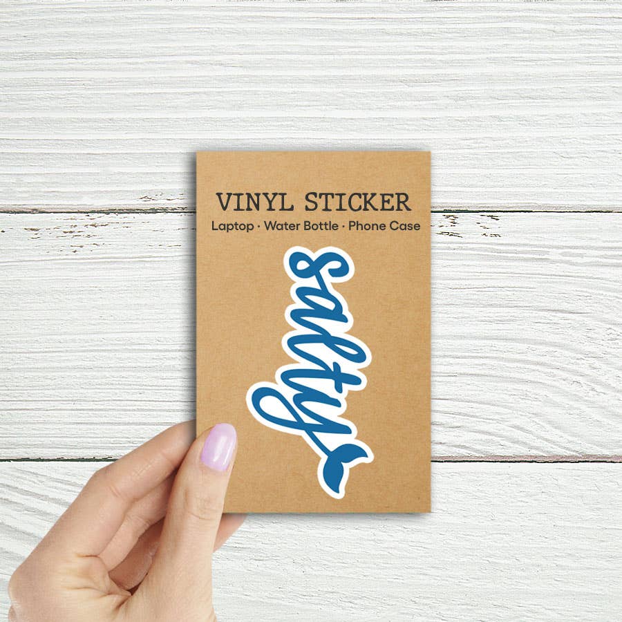 Salty with Mermaid Tail Laptop Water Bottle Sticker