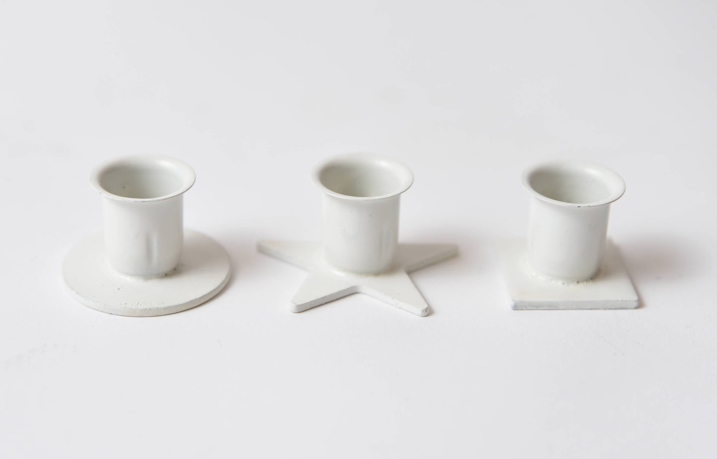 White Iron Taper Holder