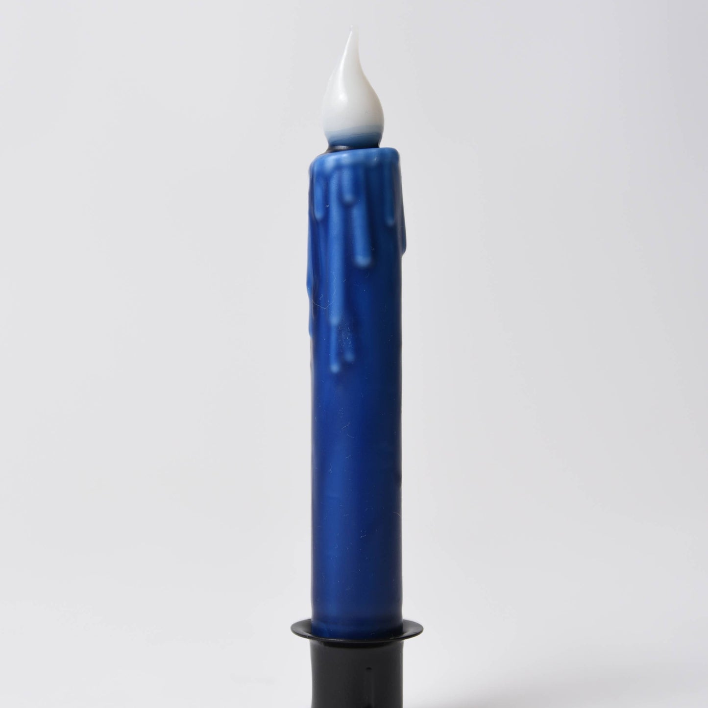 Navy Battery Operated LED Timer Taper Candle