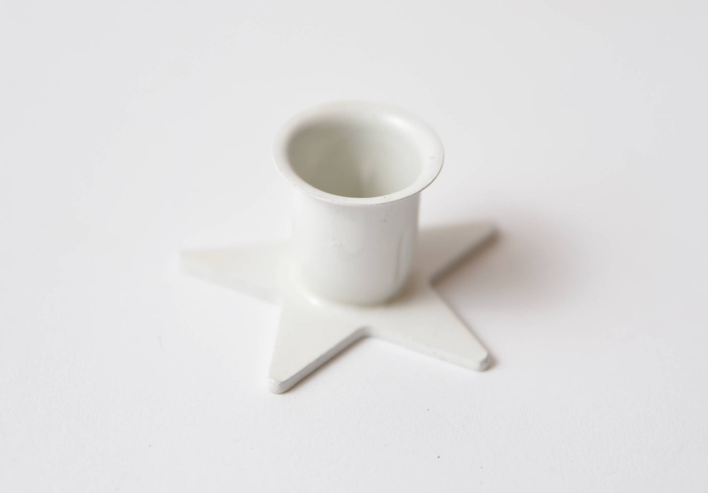 White Iron Taper Holder