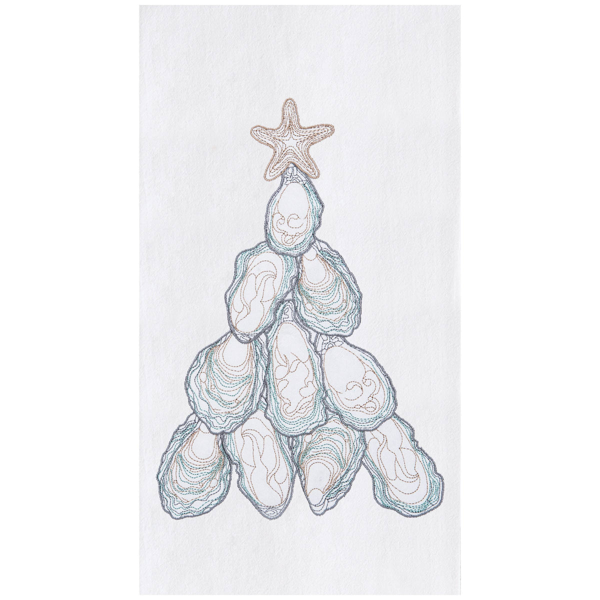 Oyster Tree Coastal Kitchen Towel