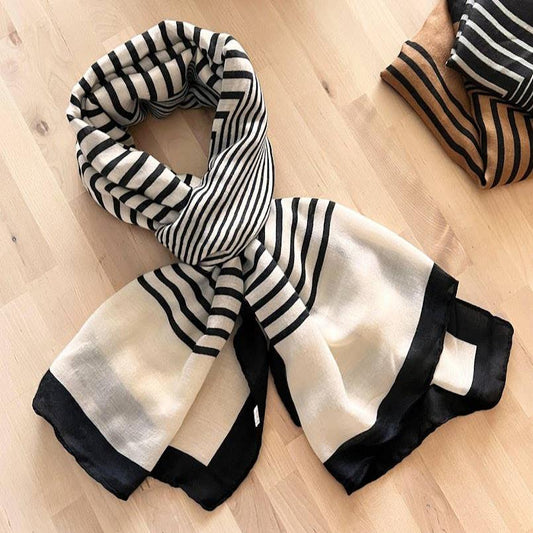 Elegant Stripe Design Soft Wrap Scarf