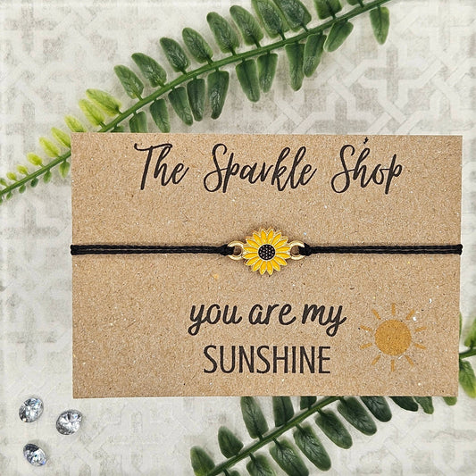 "You Are My Sunshine" Sunflower Charm Bracelet