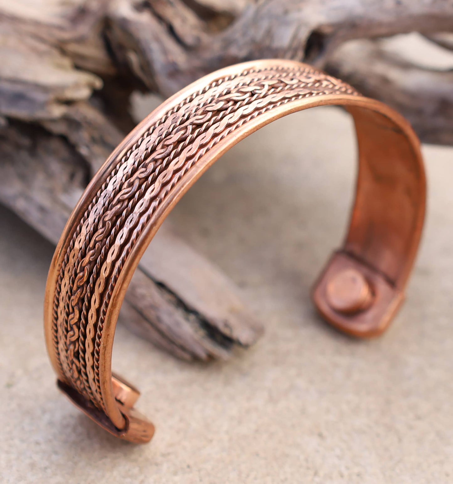 Pure Copper Twisted Wire Cuff Bracelet for Women and Men