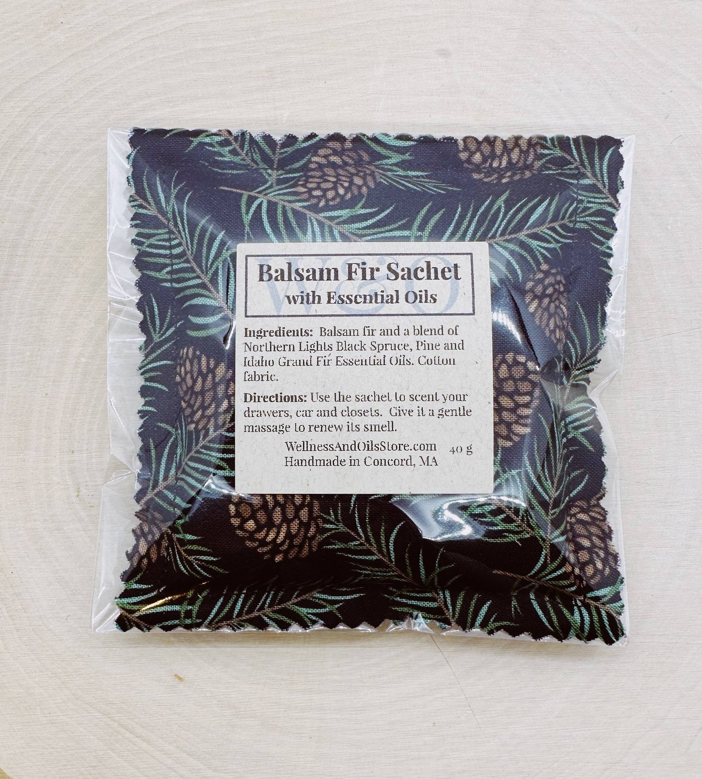 Balsam Fir Sachet Infused with Essential Oils- Evergreen BL