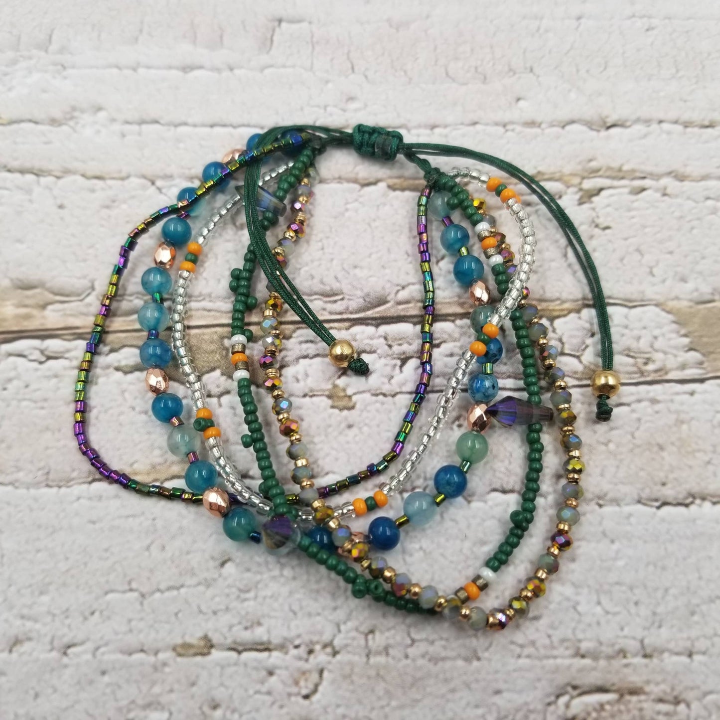 Handmade Boho Multi Layered Crystal Bracelet