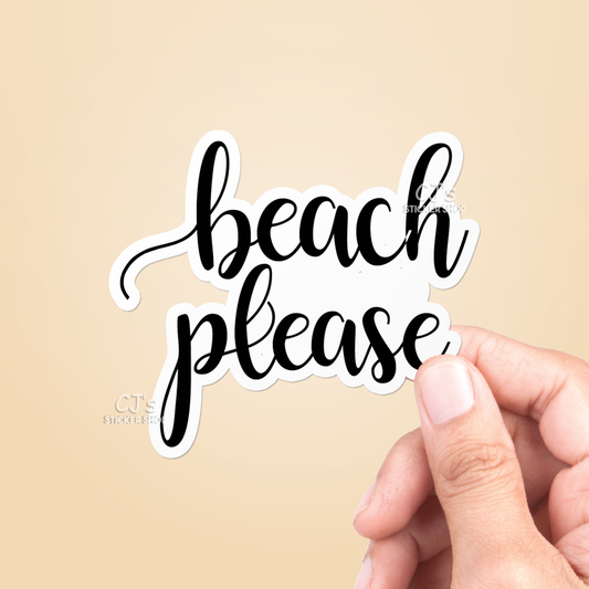 Beach Please Sticker Vinyl Decal
