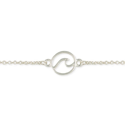 Catch a Wave Silver Anklet