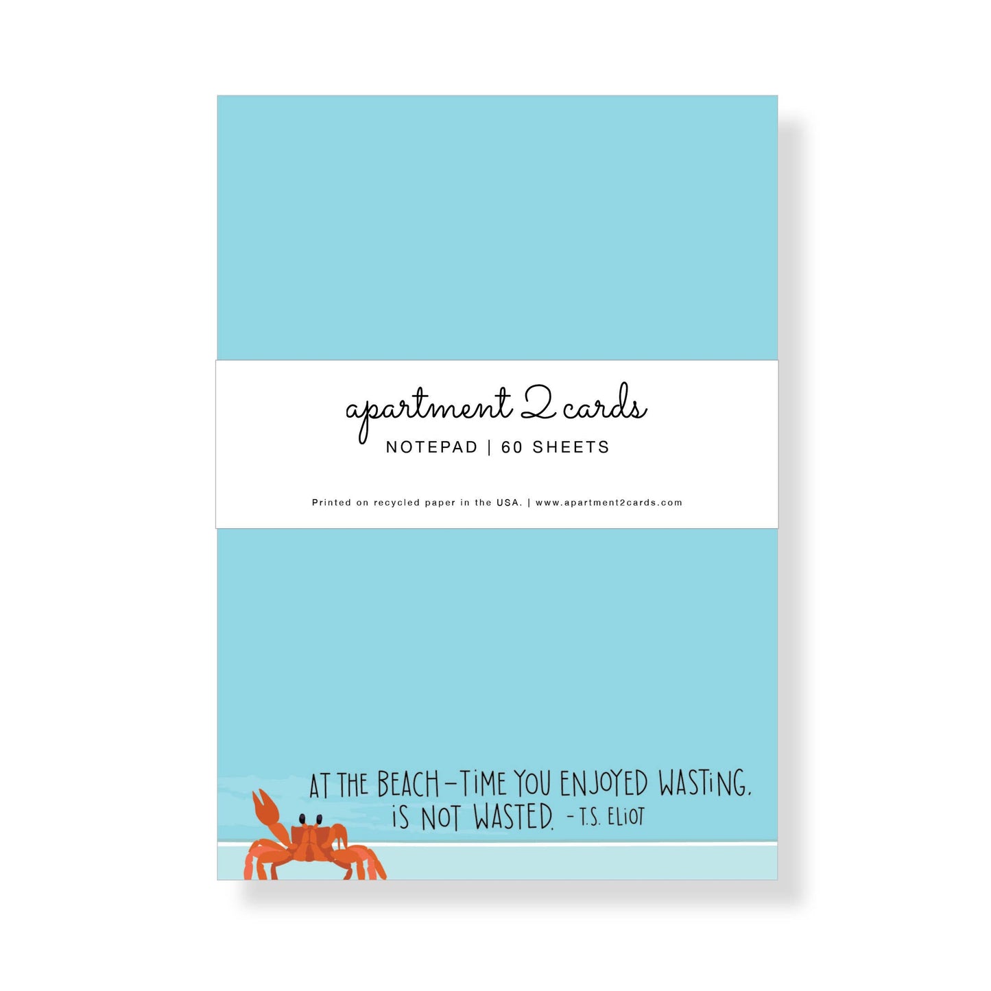 T.S. Eliot At the Beach Quote 4.75x6.5" Notepad