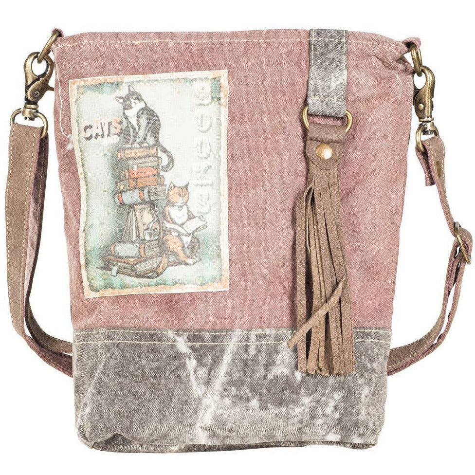 Cats & Books Crossbody Bag