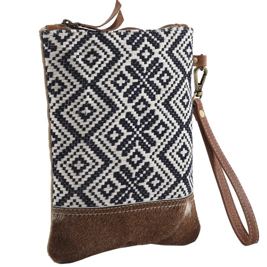 Vertical Blue Rug Wristlet