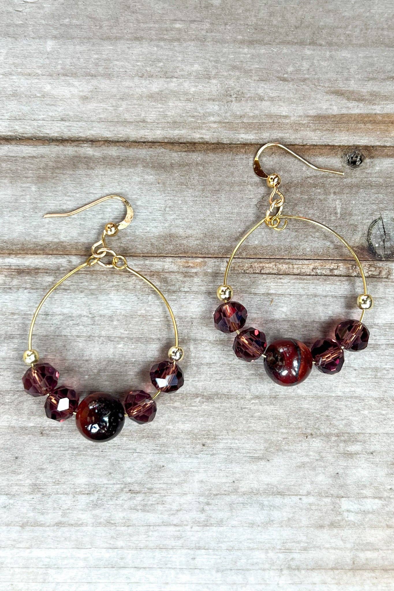 Hoop Earrings Mahogany