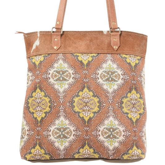 Brown and Yellow Rug Tote