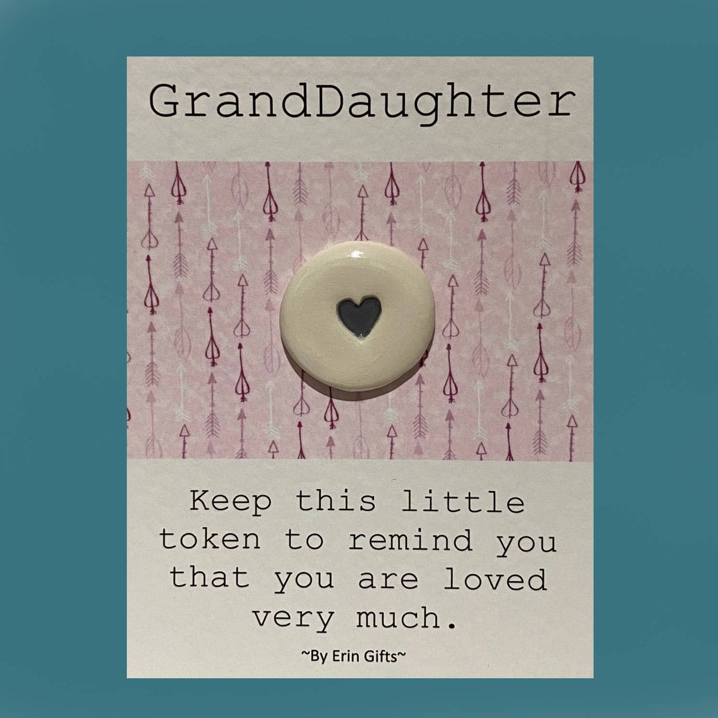 GrandDaughter Ceramic Pocket Token Pocket Hug and Card