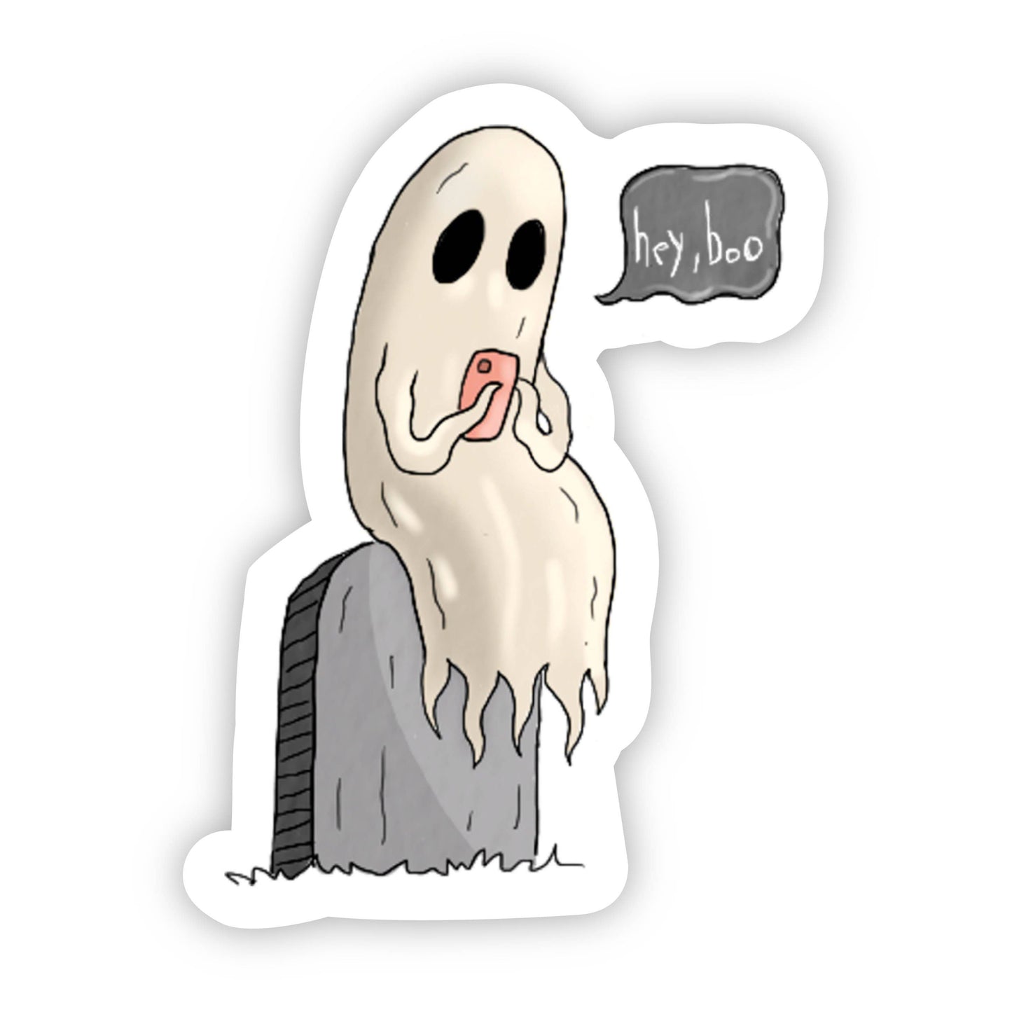 Hey, Boo Ghost Halloween Sticker