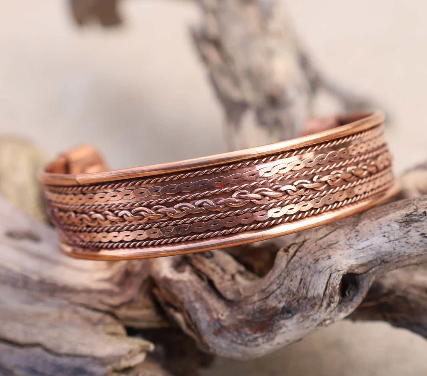 Pure Copper Twisted Wire Cuff Bracelet for Women and Men