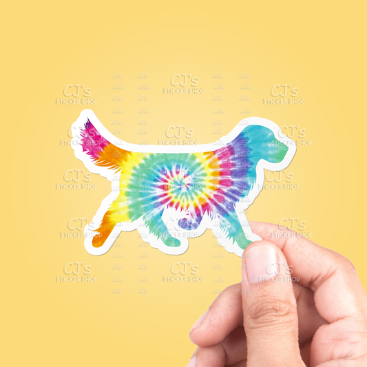 Tie Dye Dog Sticker Vinyl Decal