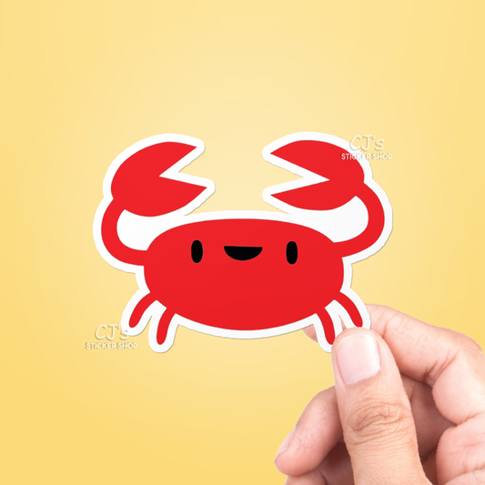 Happy Crab Sticker Vinyl Decal