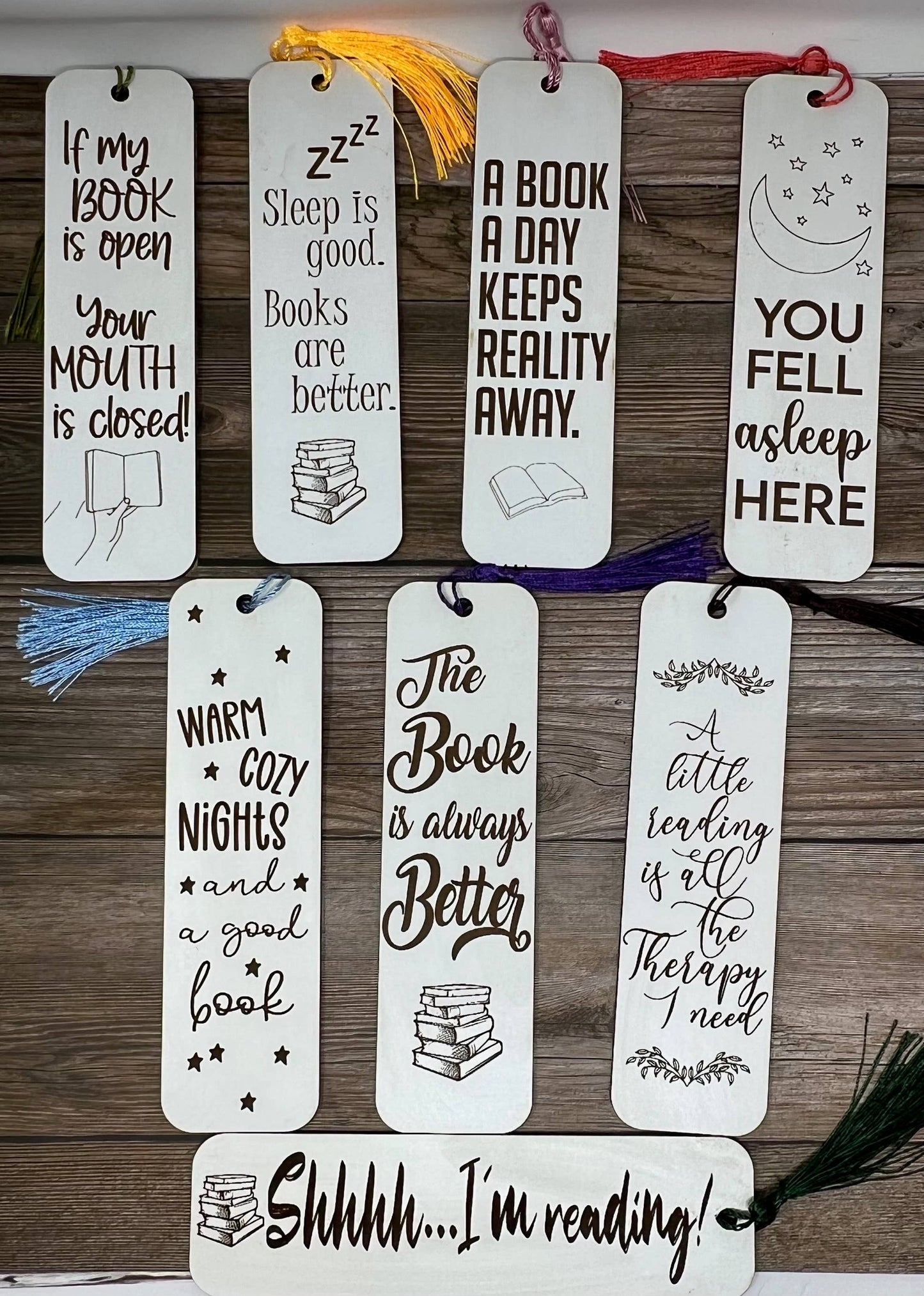 Wood Engraved Bookmarks