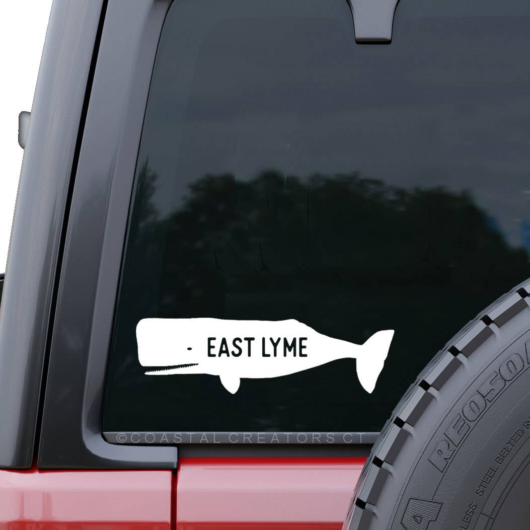 East Lyme or Niantic CT Whale Car Window Decal