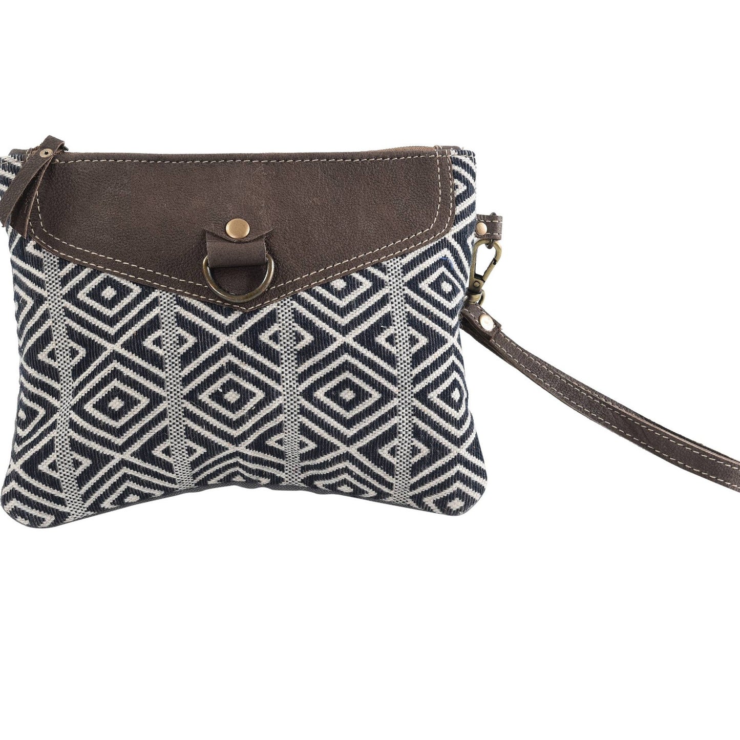 Rug Wristlet with Leather Closure