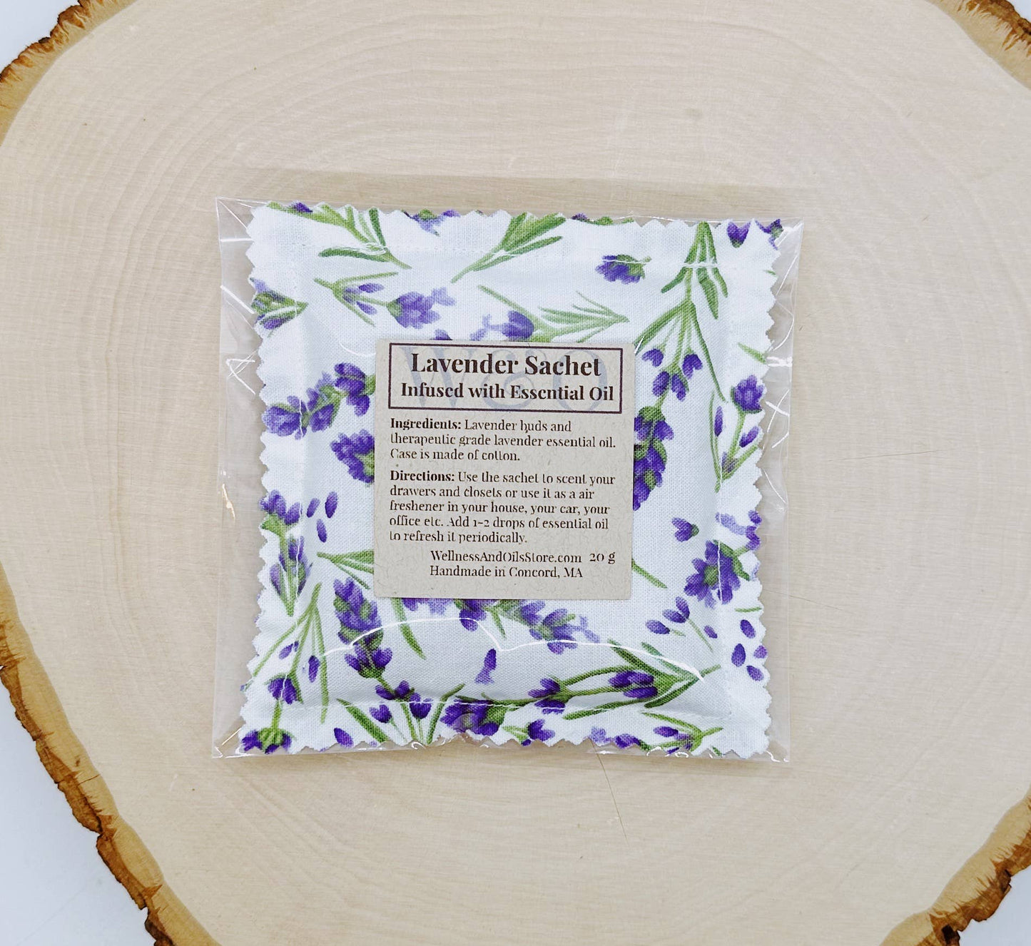 Lavender Sachet Infused with Essential Oil- White