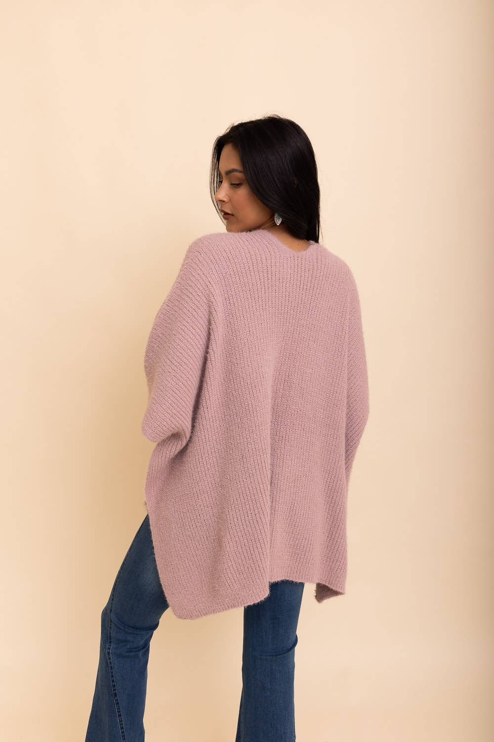 Chic Boucle Cozy Cardigan Poncho