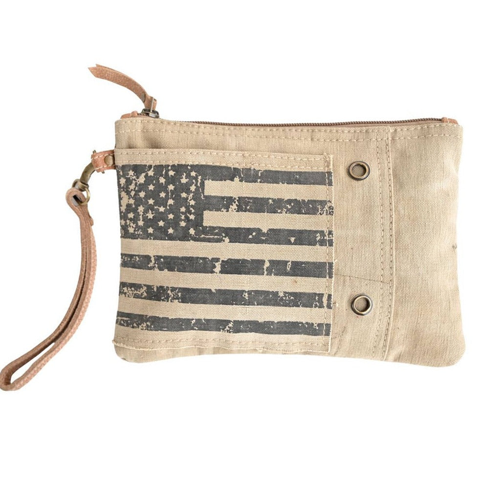 Vintage Flag Wristlet