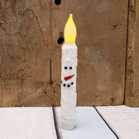 White Snowman Taper Candle