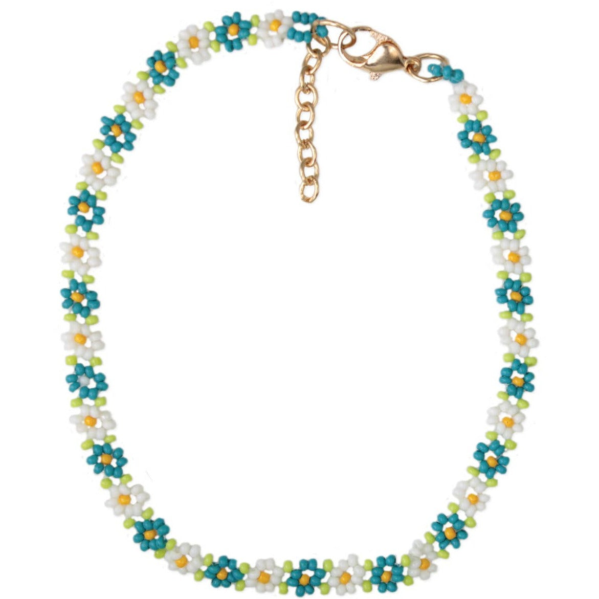 Daisy Beaded Flower Anklet