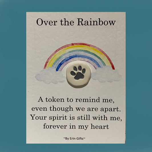 Over The Rainbow Ceramic Pocket Token Pocket Hug and Card