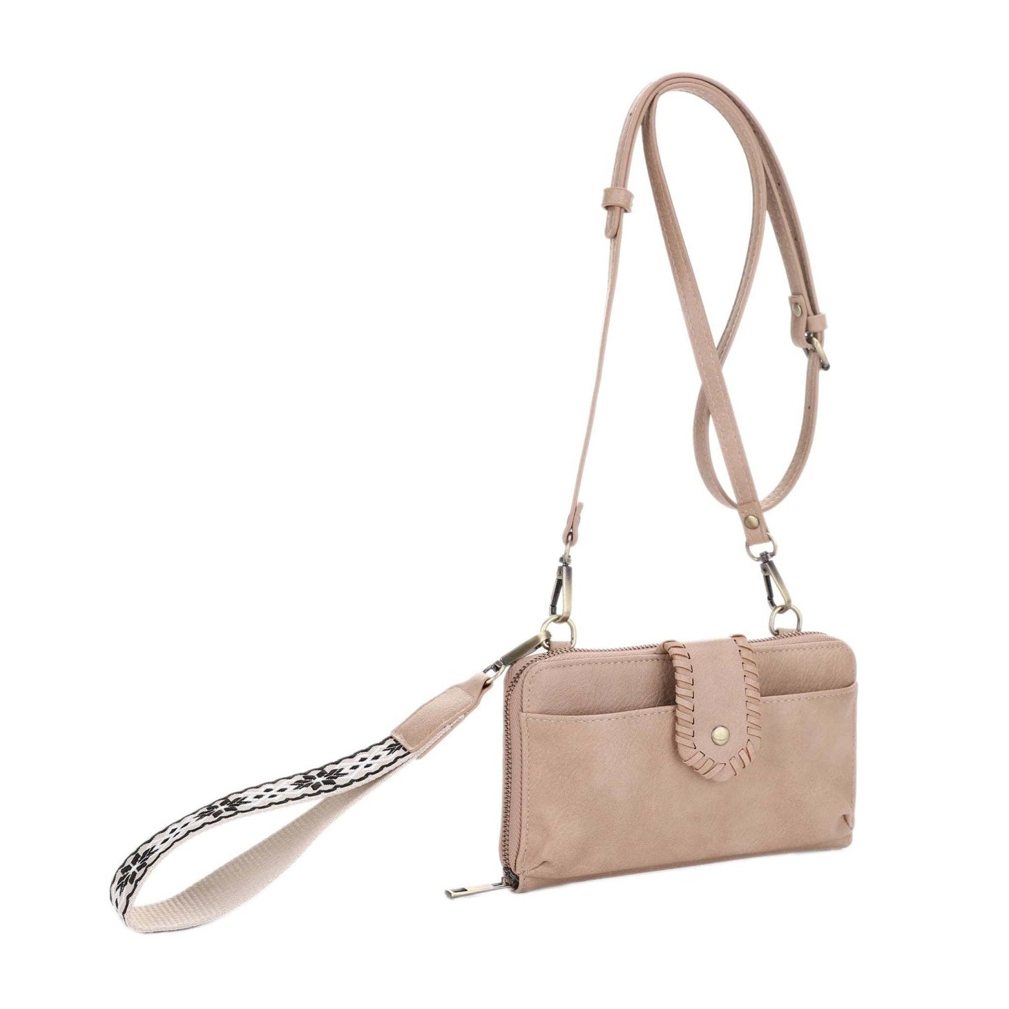 Jolie Crossbody Wallet with Boho Wrist Strap