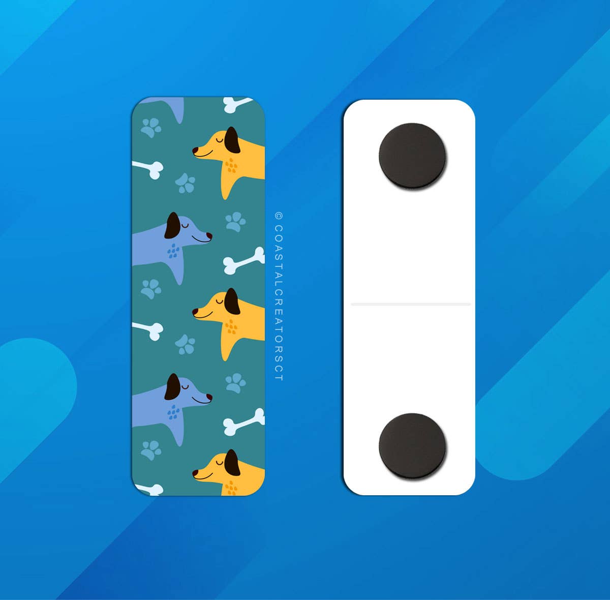 2-Pack Colorful Dogs Magnetic Bookmarks