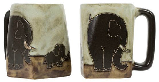 Elephant Stoneware Square Mug